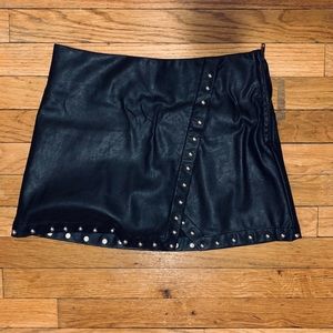 Faux leather skort